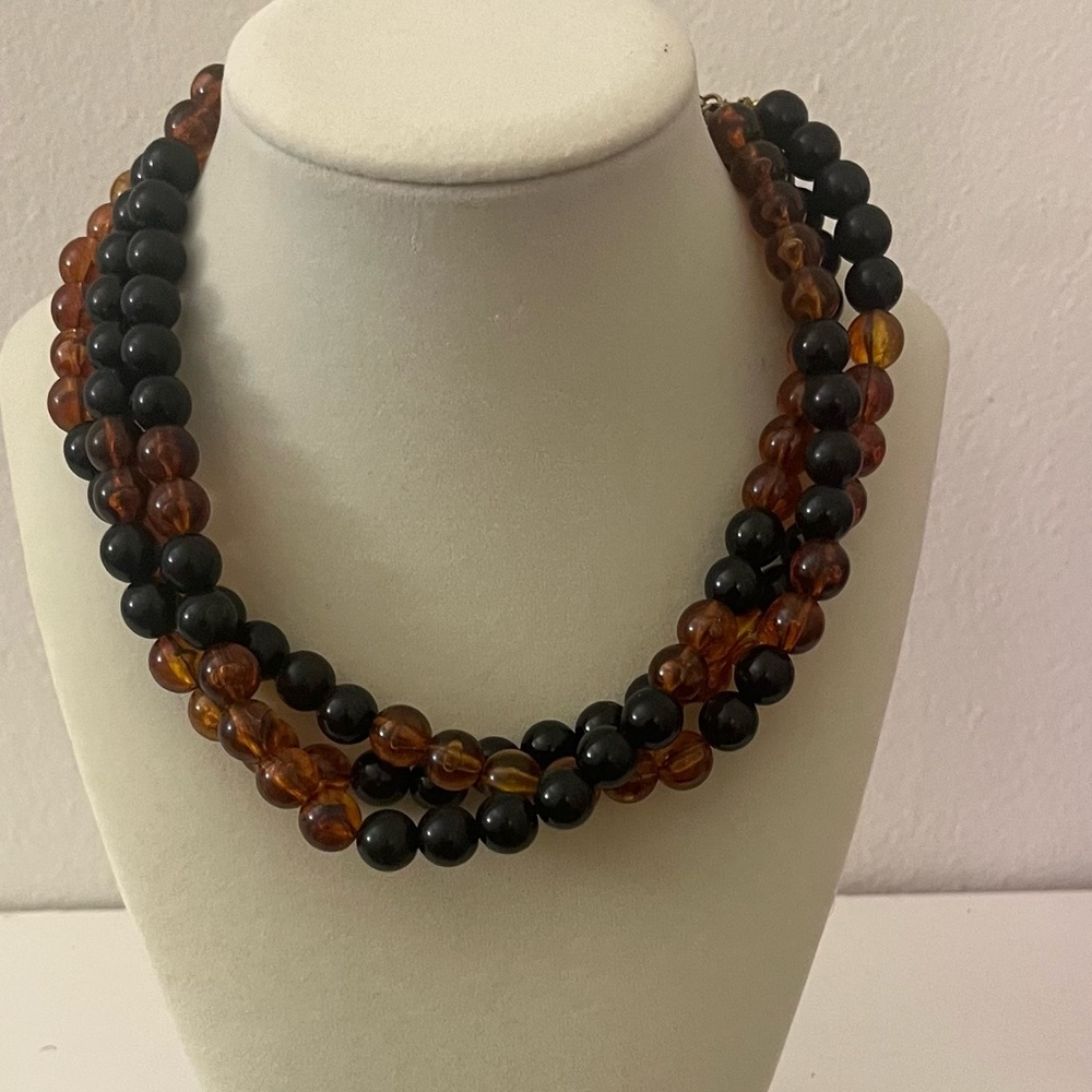 Double strand beaded necklace